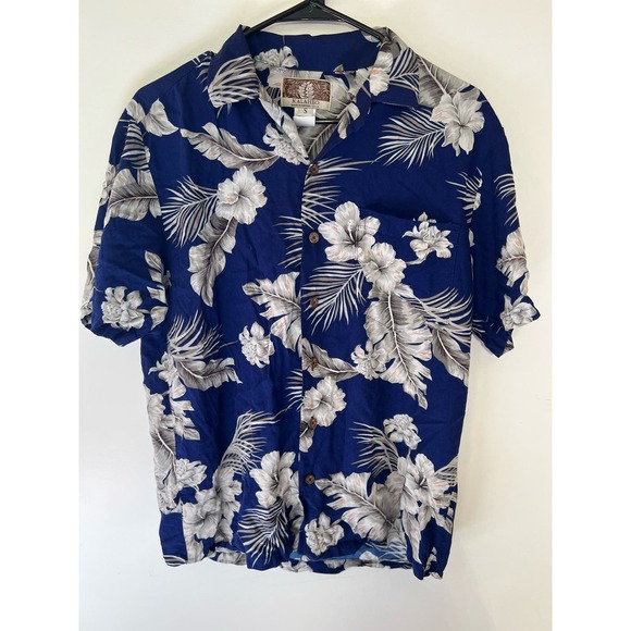Kalaheo Other - Made in Hawaii USA Hawaiian Shirt Tropical Blue Men's Size Small